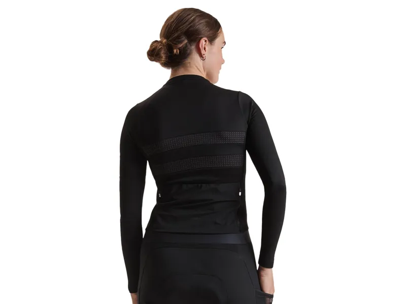 Rapha Women's Brevet Long Sleeve Merino Jersey III in Black/Black-3