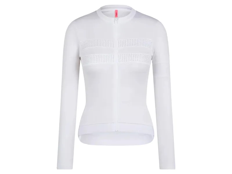 Rapha Women's Brevet Long Sleeve Merino Jersey III in White/Silver