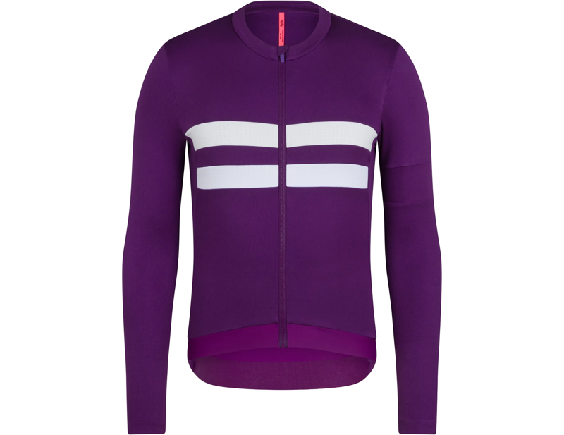 Balfes Bikes Rapha Men's Brevet Long Sleeve Merino Jersey III in Blackberry/White | Free postage over £30, £10 off first order, price match & 0% finance.