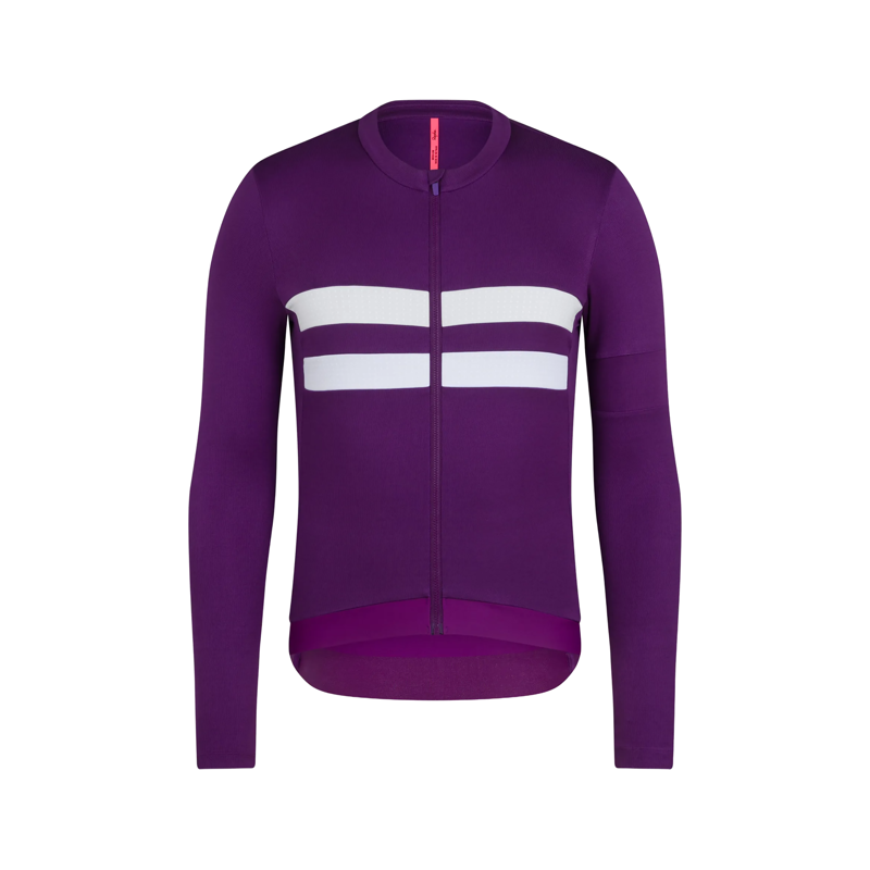 Balfes Bikes Rapha Men's Brevet Long Sleeve Merino Jersey III in Blackberry/White | Free postage over £30, £10 off first order, price match & 0% finance.
