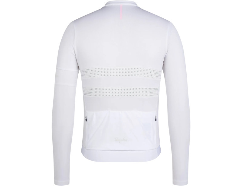 Rapha Men's Brevet Long Sleeve Merino Jersey III in White/Silver-1