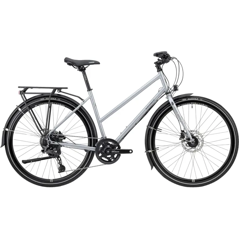 Balfes Bikes Ridgeback Voyage Hybrid Bike Chromoly Steel Open Frame 2027 in Stein Silver | Free postage over £30, £10 off first order, price match & 0% finance.