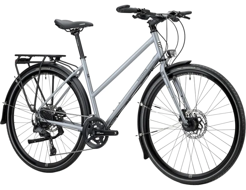 Ridgeback Voyage Hybrid Bike Chromoly Steel Open Frame 2027 in Stein Silver-1
