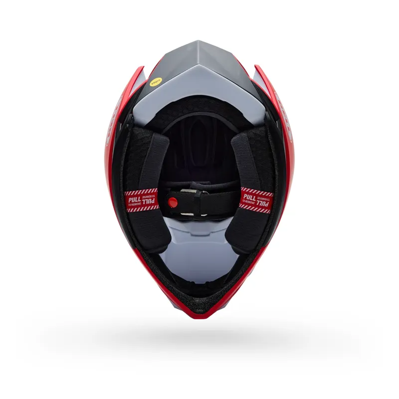 Bell Full-10 MIPS Level Set Full Face Helmet in White/Red-5