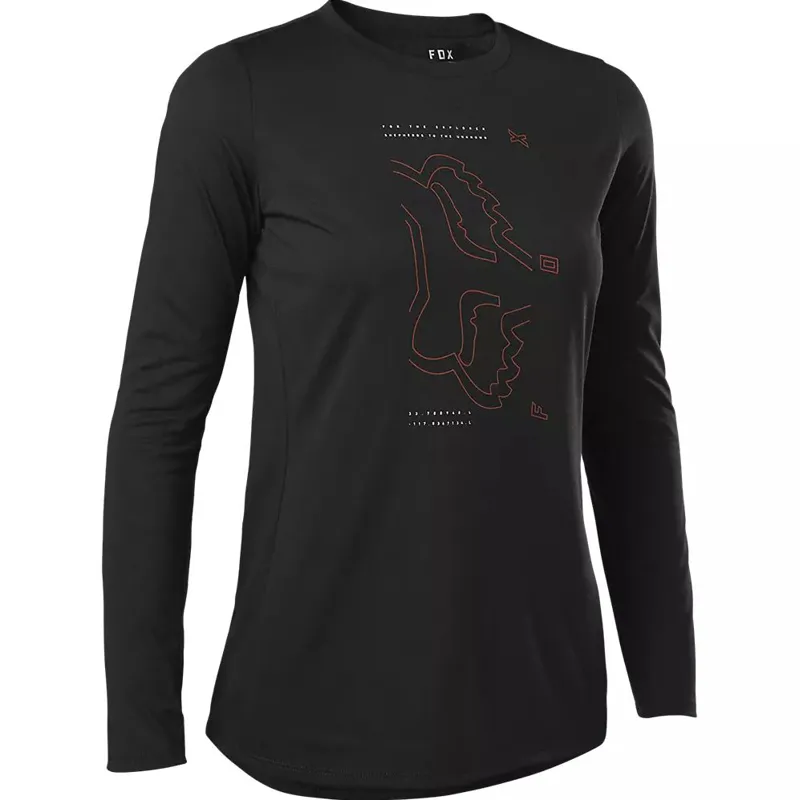 Fox Racing Women's Ranger Dr Long Sleeve Jersey in Black
