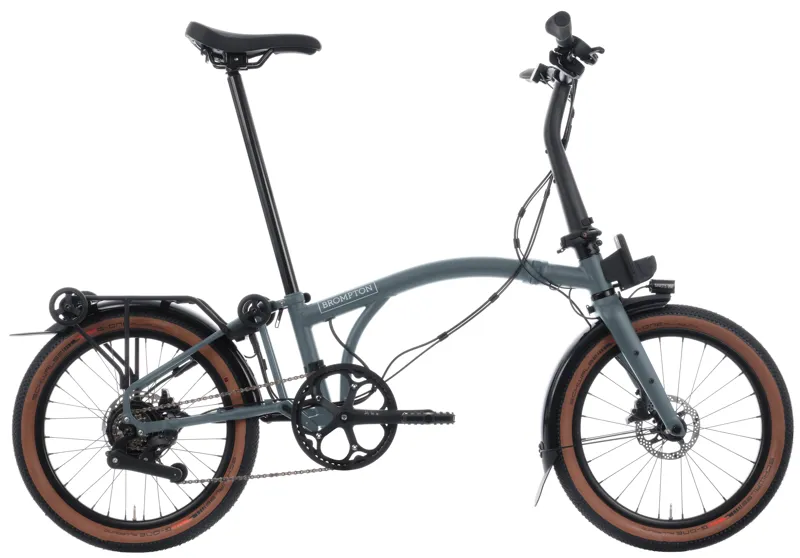 Brompton Electric G Line with Roller Frame 4 Speed Folding Bike 2027 in Lake Grey-1