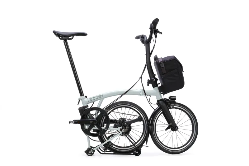 Brompton Electric P Line with SuperRoll+ 4-Speed Folding Bike 2027 in Lunar Ice Metallic-1