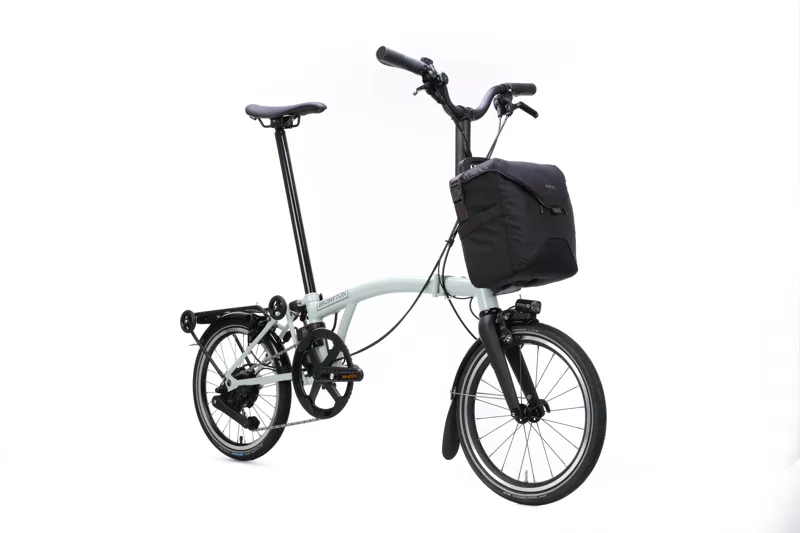 Brompton Electric P Line with SuperRoll+ 4-Speed Folding Bike 2027 in Lunar Ice Metallic-2