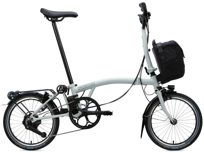 Brompton Electric C Line with SuperRoll+ 4-Speed Folding Bike 2027 in Lunar Ice