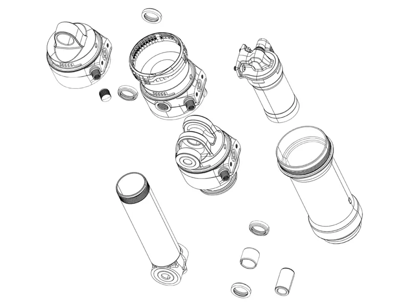RockShox Rear Shock Damper Shaft Assembly for Deluxe Coil B1+ Super Deluxe Coil B1+ 2023+ Vivid Coil C1 2025+