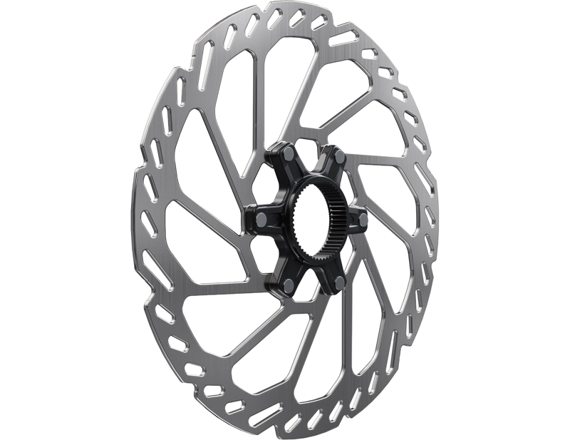 Shimano RT-CL750 200mm Centre Lock Rotor with Internal Lock Ring 2.2mm Thickness in Silver/Black-1