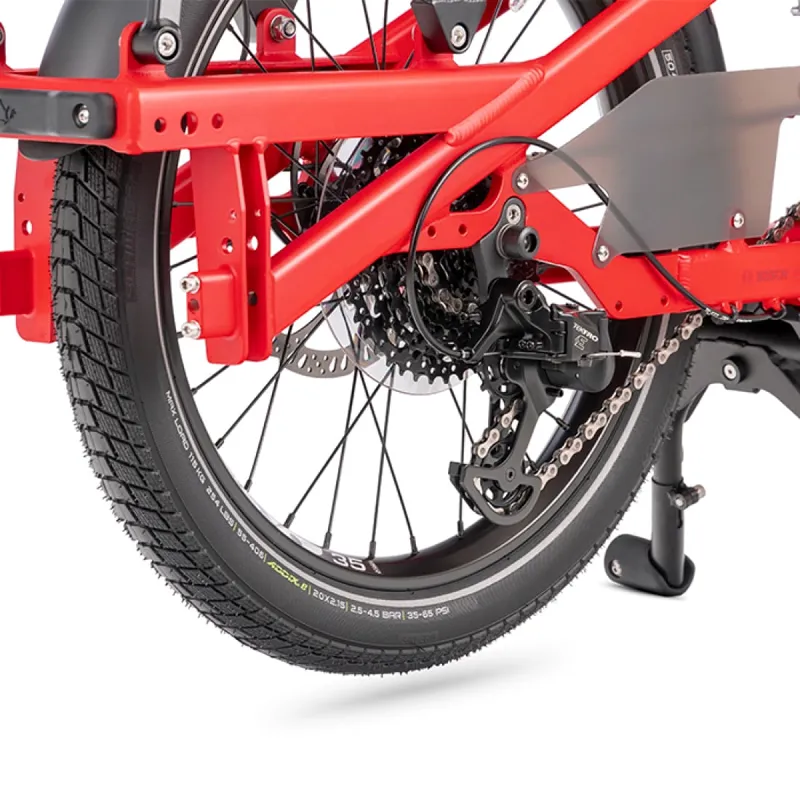 Tern Quick Haul Long D9 Performance 400Wh Electric Cargo Bike 2026 in Satin Traffic Red-12