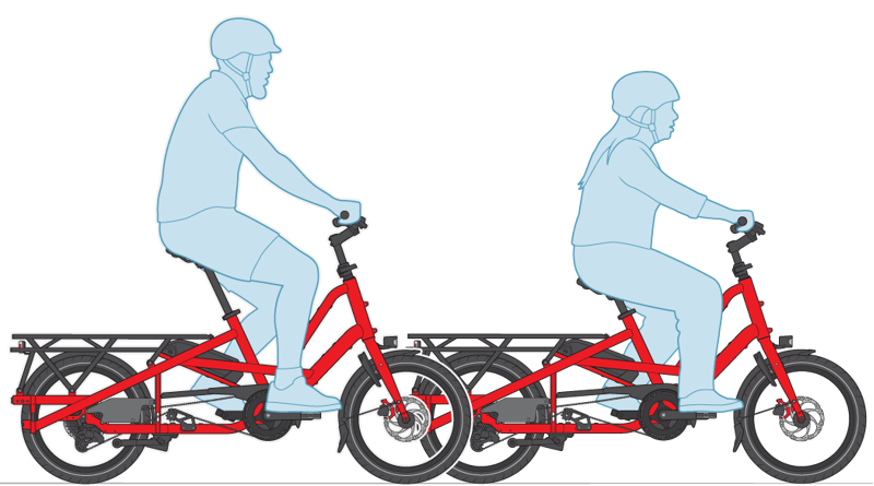Tern Quick Haul Long D9 Performance 400Wh Electric Cargo Bike 2026 in Satin Traffic Red-7