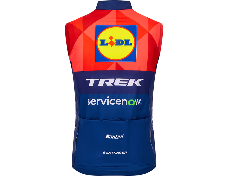 Trek Santini Lidl-Trek Replica Race Wind Vest in Dark Blue/Yellow-1