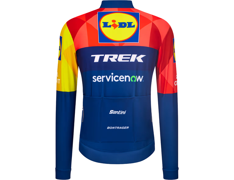 Trek Santini Lidl-Trek Team Replica Long Sleeve Thermal Race Jersey in Dark Blue/Yellow-2