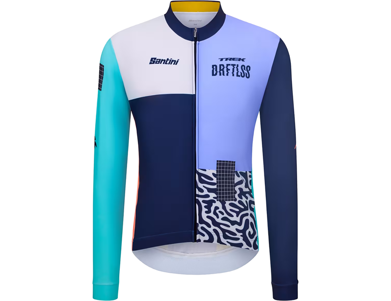 Balfes Bikes Trek Santini Driftless Team Replica Thermal Long Sleeve Cycling Jersey in Dark Blue/Light Blue | Free postage over £30, £10 off first order, price match & 0% finance.