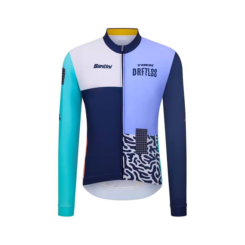 Balfes Bikes Trek Santini Driftless Team Replica Thermal Long Sleeve Cycling Jersey in Dark Blue/Light Blue | Free postage over £30, £10 off first order, price match & 0% finance.