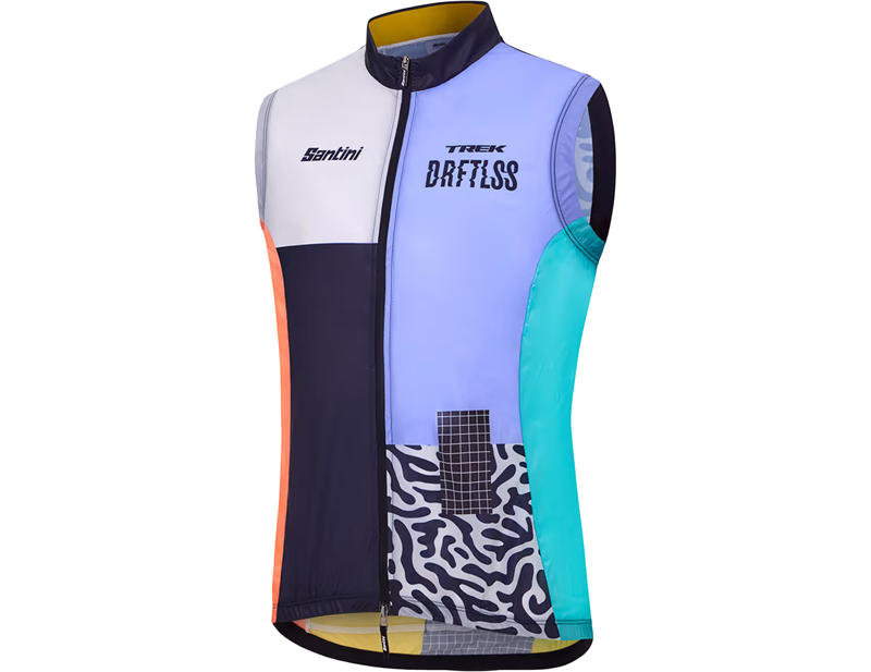 Trek Santini Driftless Team Replica Cycling Vest in Dark Blue/Light Blue-2