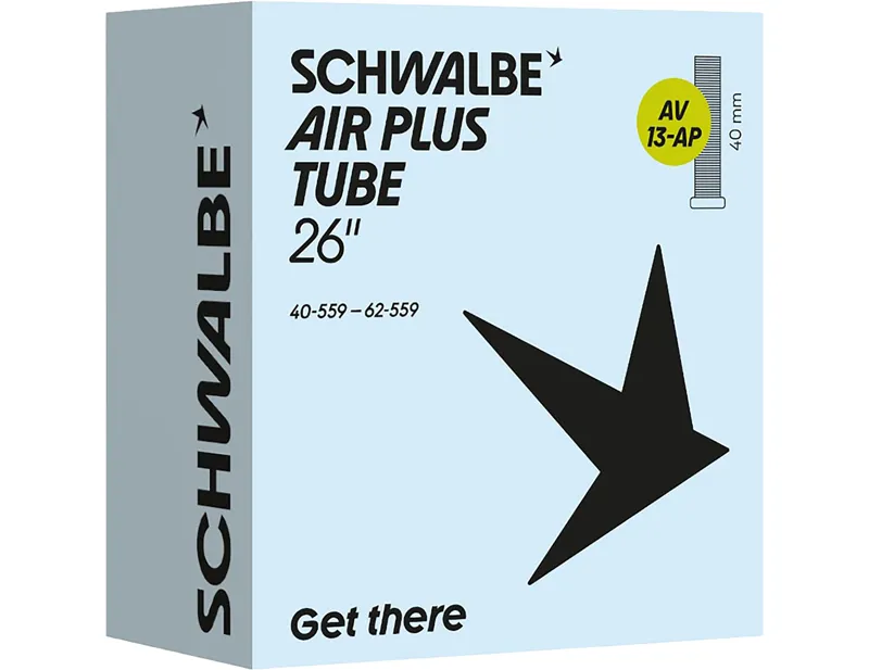 Balfes Bikes Schwalbe AV13 Air Plus 26x1.50-2.50 40mm Inner Tube in Black | Free postage over £30, £10 off first order, price match & 0% finance.