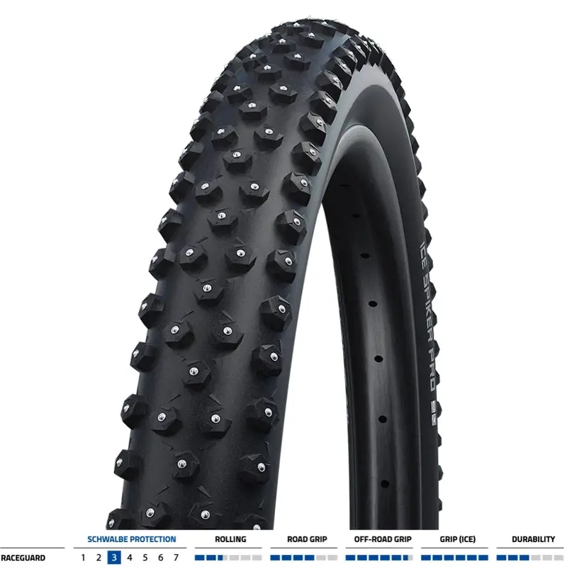 Balfes Bikes Schwalbe Ice Spiker Pro RaceGuard 29 x 2.60 in Black | Free postage over £30, £10 off first order, price match & 0% finance.