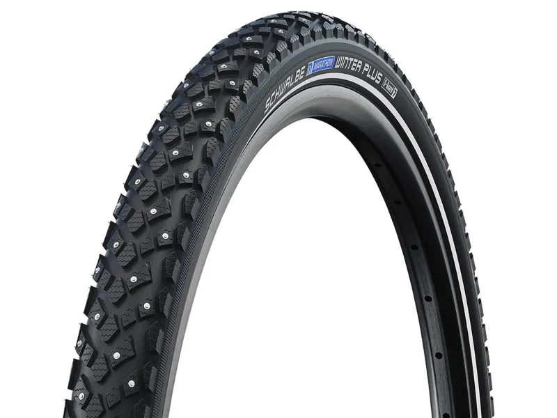 Schwalbe Marathon Winter Plus Smartguard 700x35c Spiked Tyre in Black/Reflective