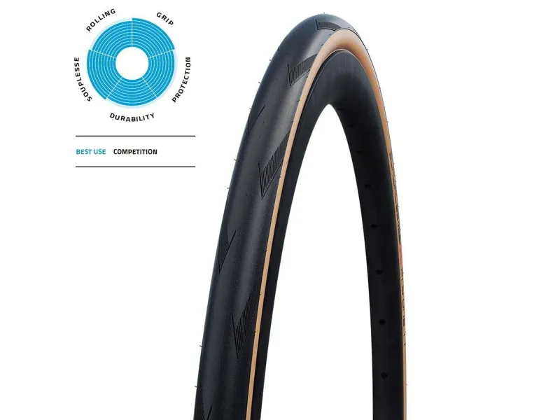 Schwalbe Pro One Evo Super Race Folding 700c Tube Type Tyre in Black/Tan