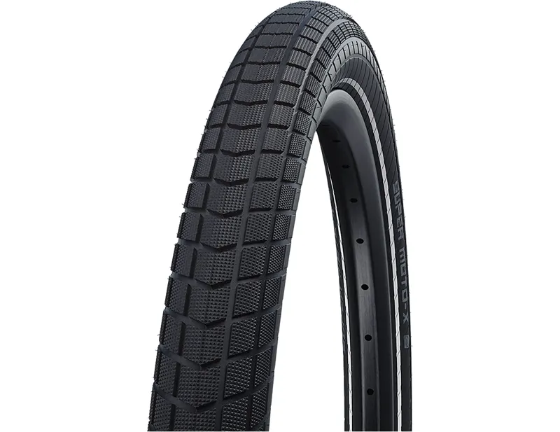 Balfes Bikes Schwalbe Super Moto-X RaceGuard Tyre 20x2.80 in Black/Reflective | Free postage over £30, £10 off first order, price match & 0% finance.