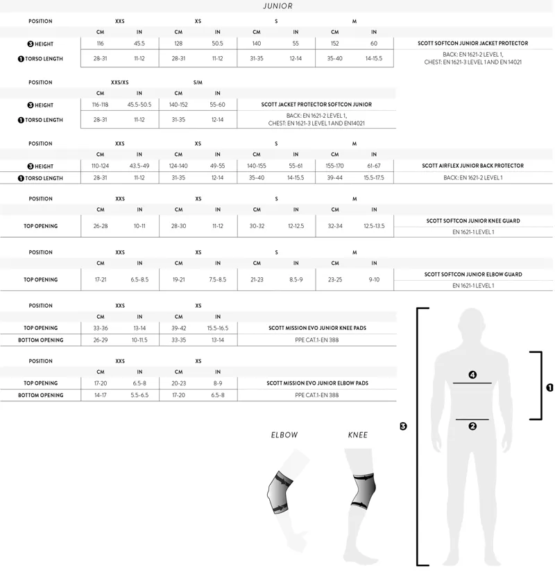 Scott Mission Evo Junior Elbow Pads in Black-3