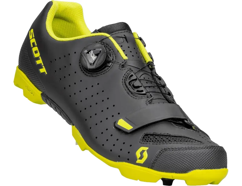 Balfes Bikes Scott MTB Comp Boa Mountain Bike Shoe in Black/Sulphur Yellow | Free postage over £30, £10 off first order, price match & 0% finance.