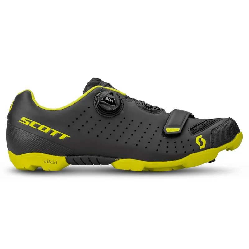 Scott MTB Comp Boa Mountain Bike Shoe in Black/Sulphur Yellow-2