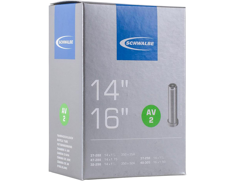 Balfes Bikes Schwalbe AV2 14 x 1 3/8 Inch SV 40mm Tubes in Black | Free postage over £30, £10 off first order, price match & 0% finance.