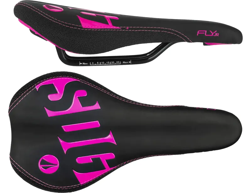 SDG Fly Junior Steel Rail Saddle in Black/Pink