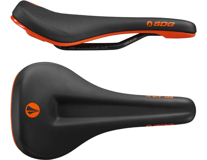 Balfes Bikes Sdg SDG Bel Air V3 Max Lux-Alloy Saddle in Black/Orange | Free postage over £30, £10 off first order, price match & 0% finance.