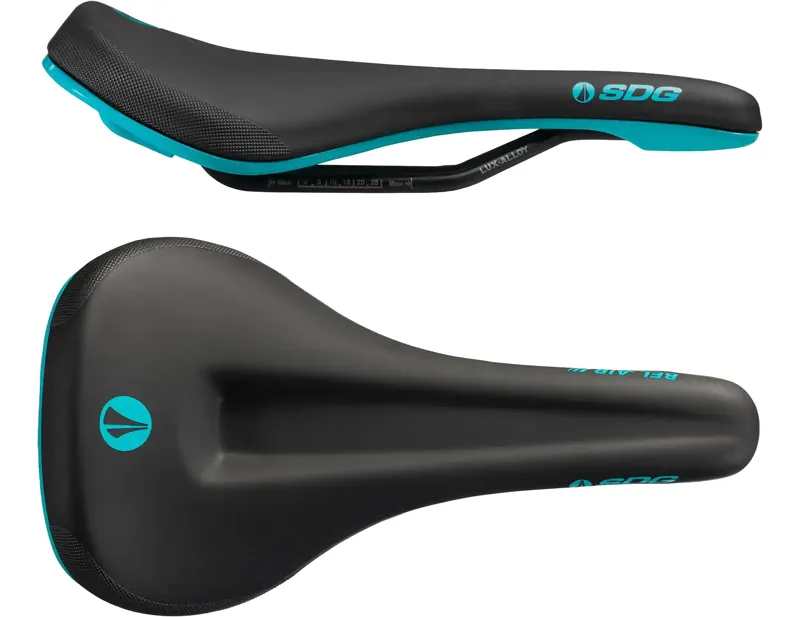 Balfes Bikes Sdg SDG Bel Air V3 Max Lux-Alloy Saddle in Black/Turquoise | Free postage over £30, £10 off first order, price match & 0% finance.