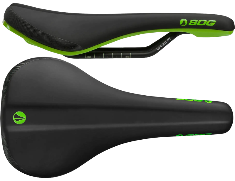 Balfes Bikes Sdg SDG Bel Air V3 Lux-Alloy Saddle in Black/Green | Free postage over £30, £10 off first order, price match & 0% finance.