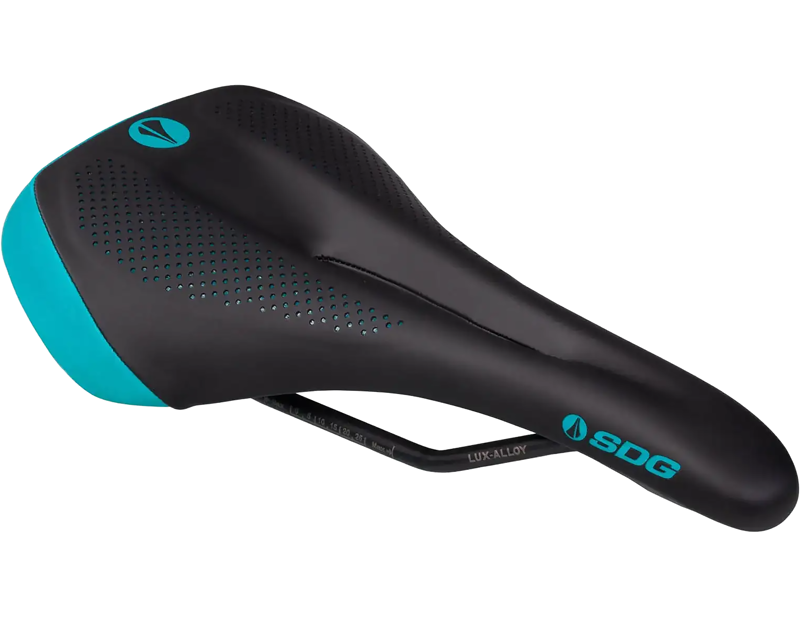 SDG Allure V2 Women's Lux-Alloy Saddle in Black/Turquoise-1