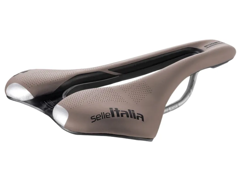 Selle Italia SLR Boost Gravel TI316 Superflow Saddle in Mud Brown-1