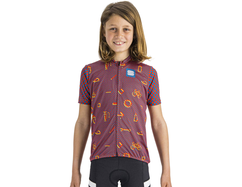 Balfes Bikes Sportful Checkmate Boy Jersey in Red/Blue/Pompelmo | Free postage over £30, £10 off first order, price match & 0% finance.