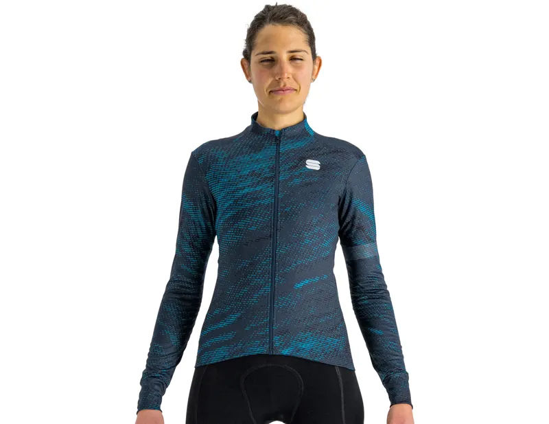 Balfes Bikes Sportful Cliff Supergiara Women's Thermal Jersey in Galaxy Blue/Berry Blue/Black | Free postage over £30, £10 off first order, price match & 0% finance.
