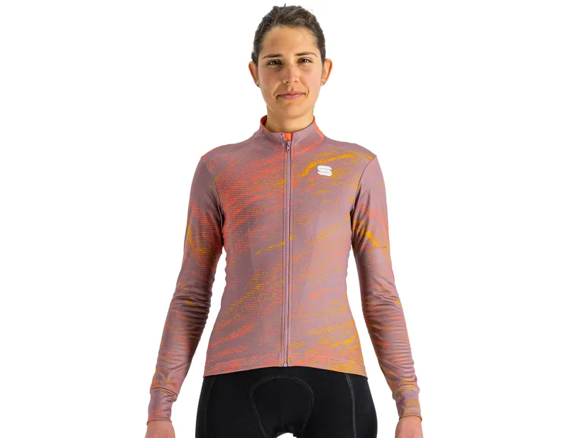 Balfes Bikes Sportful Cliff Supergiara Women's Thermal Jersey in Mauve/Pompelmo/Golden Oak | Free postage over £30, £10 off first order, price match & 0% finance.