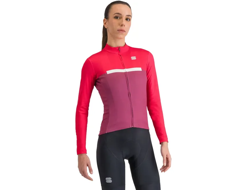 Balfes Bikes Sportful Pista Women's Thermal Jersey in Raspberry/Pink/White | Free postage over £30, £10 off first order, price match & 0% finance.