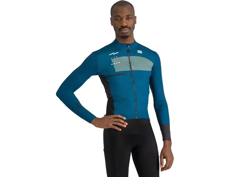 Balfes Bikes Sportful Breakout Supergiara Thermal Jersey in Teal Blue/Shrub Green/Black | Free postage over £30, £10 off first order, price match & 0% finance.