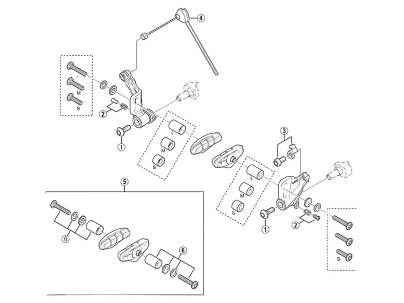 Shimano BRBX R50T2 BR-CX50 Brake Shoe and Fixing Bolts MD-1