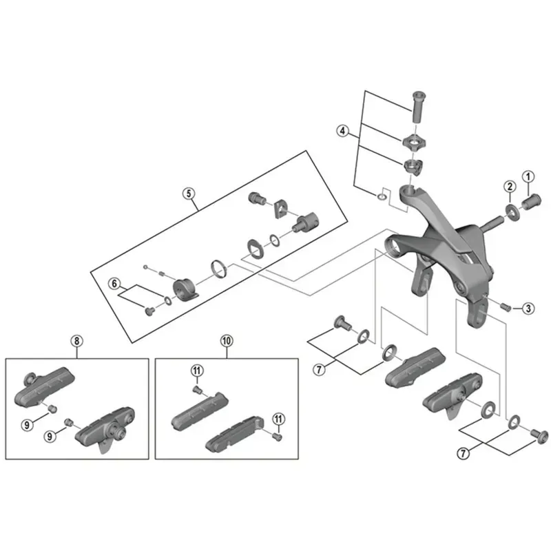 Shimano BRBX R55C4 Carbon Brake Pad Inserts Pair in Black-1