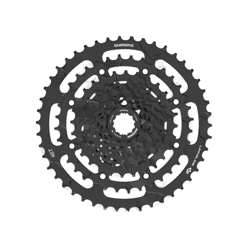 Balfes Bikes Shimano CS-LG300 9 Link Glide Speed Cassette 11-46 Teeth in Black | Free postage over £30, £10 off first order, price match & 0% finance.