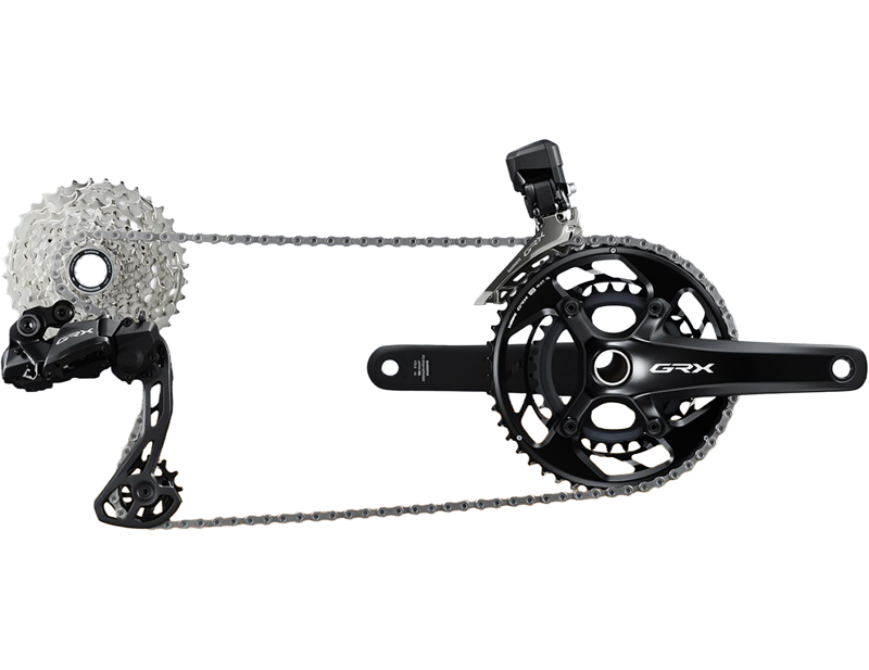 Shimano GRX RX825 Di2 2 x 12 11-36 Groupset in Black-1