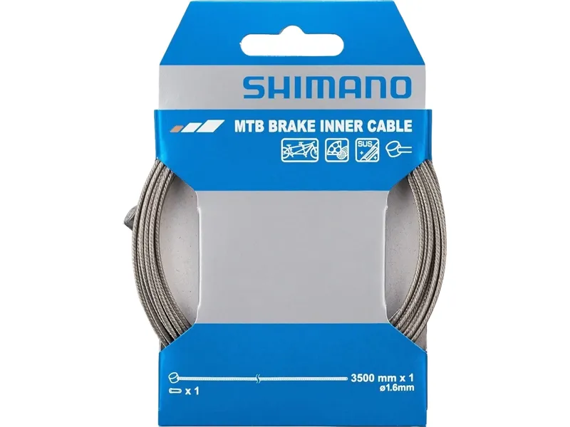 Shimano MTB Tandem S/S Brake Inner Cable 1.6 x 3500mm in Silver-2