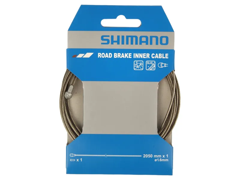 Shimano S/S Road Brake Inner Cable 1.6 x 2050 mm in Silver-2