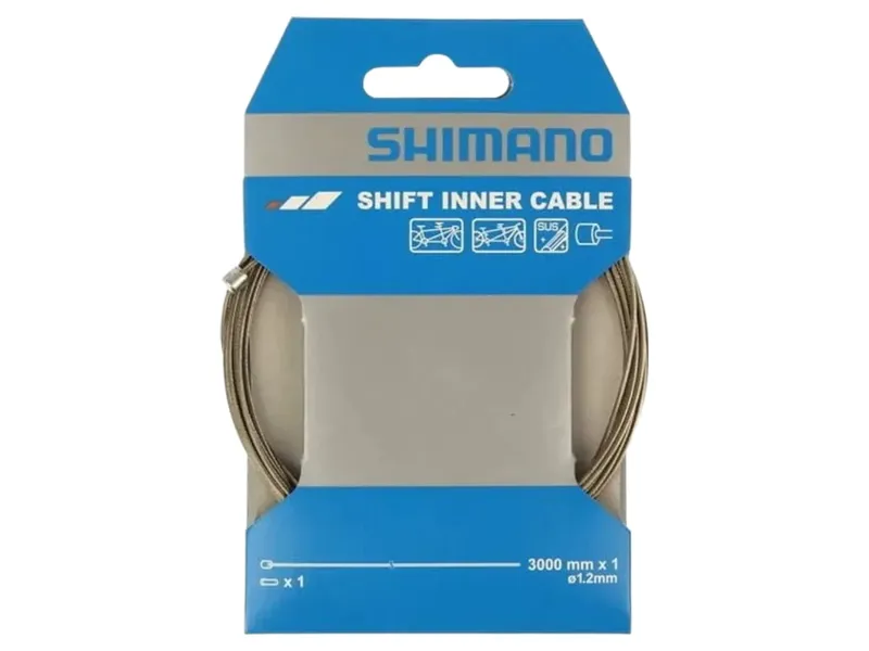 Shimano S/S Tandem Gear Cable Inner Wire 1.2 x 3000mm in Silver-2