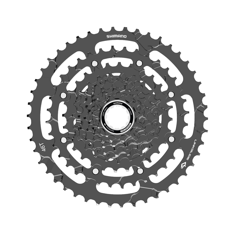 Balfes Bikes Shimano Cues CS-LG400-9 CUES Link Glide Cassette 9-Speed 11 - 46T in Black | Free postage over £30, £10 off first order, price match & 0% finance.